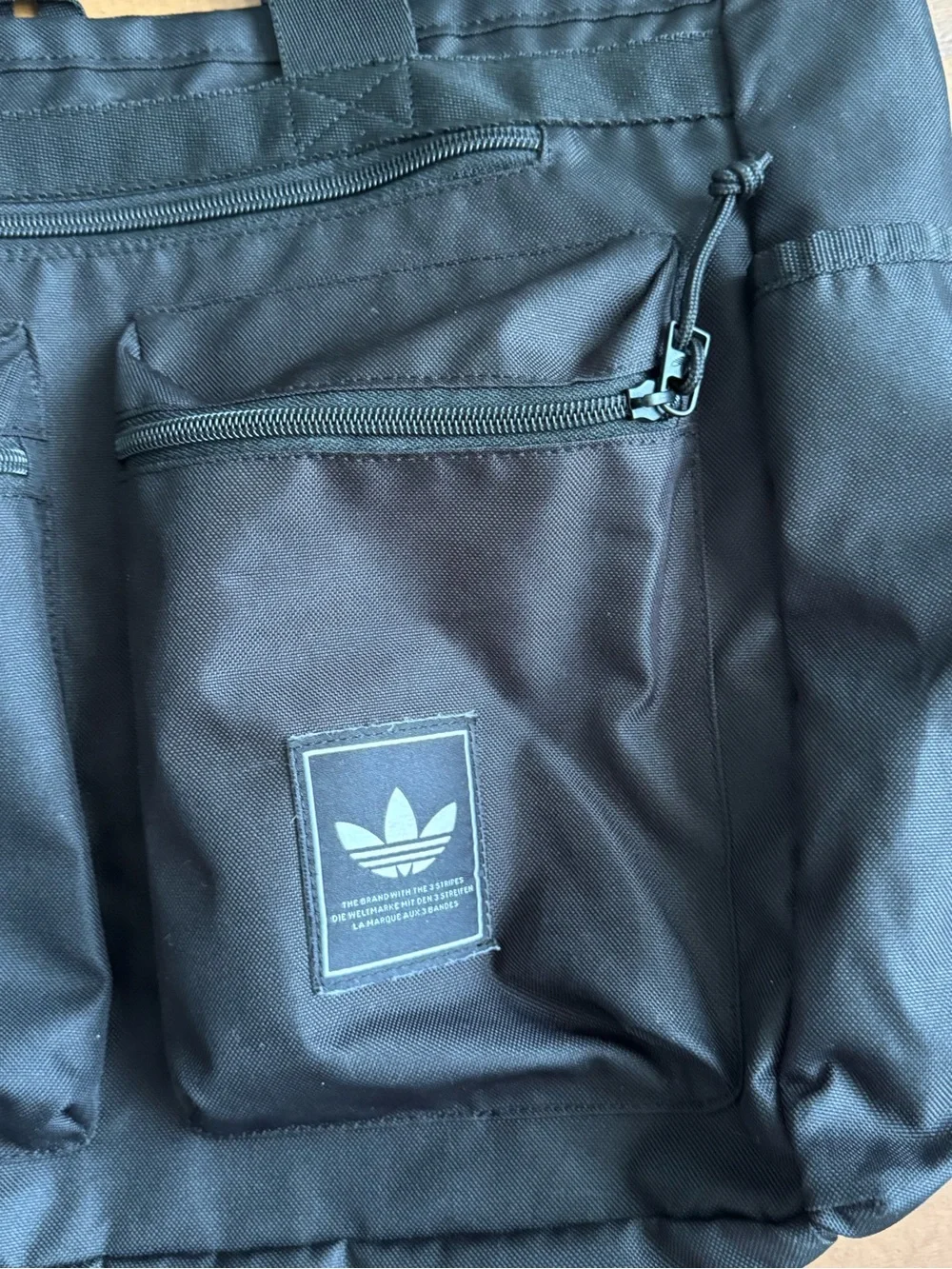 adidas Black Men's Messenger Tote with Front Zip Pockets